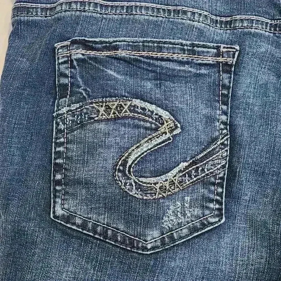 Silver Jeans Sam Mid-Rise Western Stretch Denim Woman's Plus Sz 24xL29‎ - Picture 4 of 11